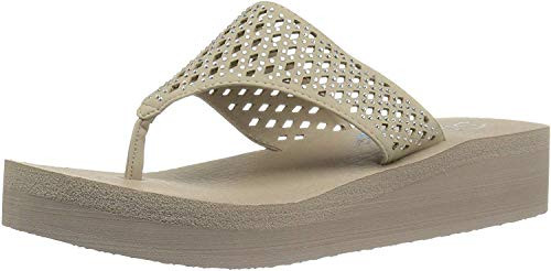 Skechers Cali Womens Vinyasa Flow Wedge SandalTaupe Cutout10 M US