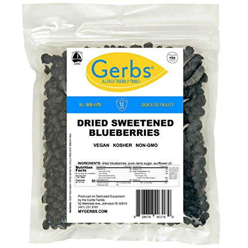 GERBS Dried Cape Cod Blueberries 64 ounce Bag Unsulfured Preservative Top 14 Food Allergy Free
