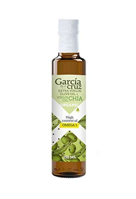 Garcia de la Cruz Omega 3 Organic Extra Virgin Olive Oil with Extra Virgin Chia Oil AwardWinning from Toledo Spain Glass 85 Fl Oz 250 ml Garcia de la Cruz Omega 3 Organic Extra Virgin Olive Oil with Extra Virgin Chia Oil AwardWinning from Toledo Spain Glass 85 Fl Oz 250 ml