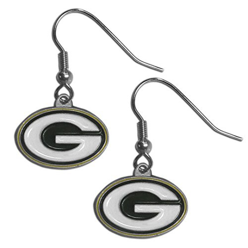 NFL Siskiyou Sports Womens Green Bay Packers Dangle Earrings One Size Team Color NFL Siskiyou Sports Womens Green Bay Packers Dangle Earrings One Size Team Color