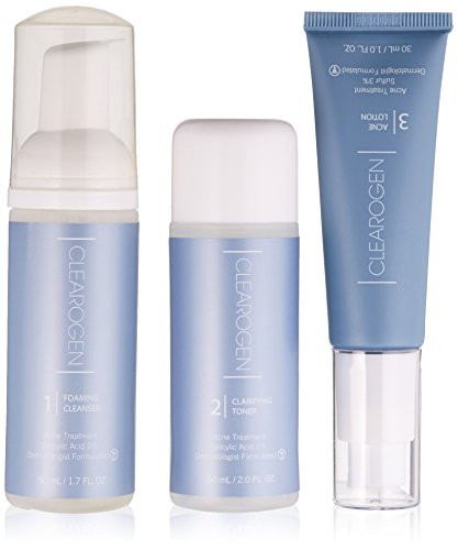 Clearogen Hormonal Acne Solution Natural AntiDHT Ingredients Travel Set Original Formula Benzoyl Peroxide