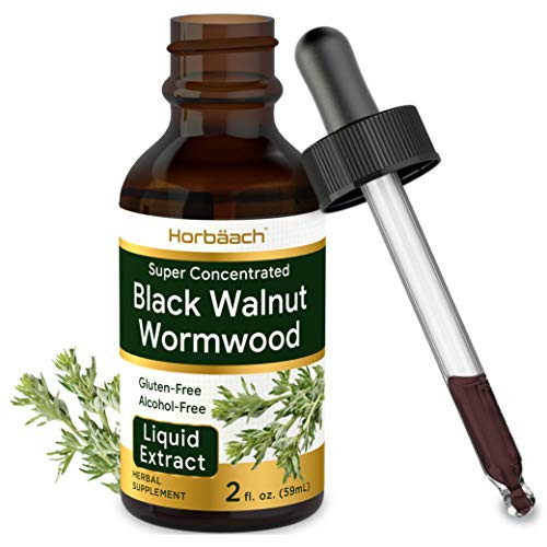 Black Walnut Wormwood Liquid Extract  2 oz  Alcohol Free Tincture  Vegetarian NonGMO  Gluten Free  by Horbaach