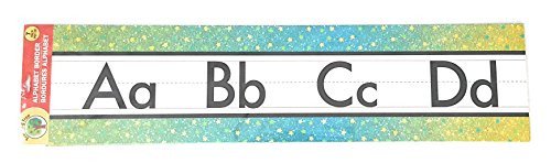 Teaching Tree Manuscript Alphabet Bulletin Back to School Board Set Creative Strips School Office Resources Scholastic Teacher Teacher's Bulletin Trim Wall Border Decal Classroom Decoration Stars 3