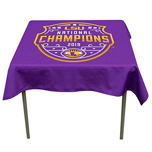 Louisiana State LSU Tigers 2019 College Football Champions Logo Tablecloth or Table Overlay