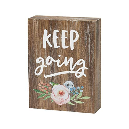 Collins Painting Inspirational Wood Grain Mini Block Sign 4 Keep Going