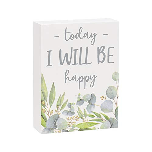 Collins Painting Inspirational Mini Wood Block Sign 4 Today I Will Be Happy