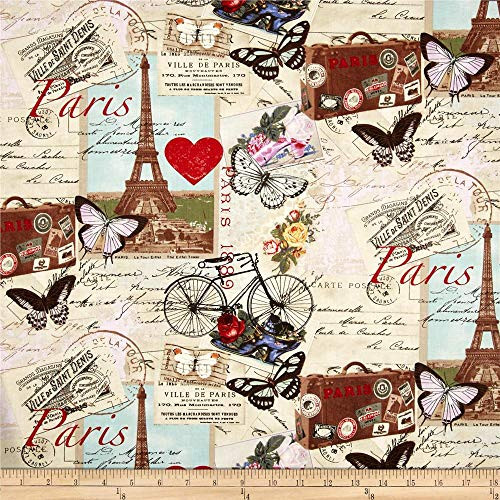 Timeless Treasures Paris Collage Yard Antique
