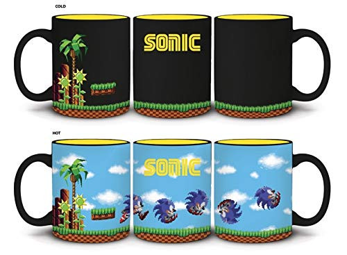 Sonic the Hedgehog Coffee Mug BLUE BLACK 20oz Heat Change Coffee Mug OFFICIALLY LICENSED