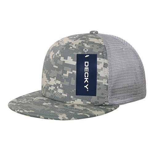 DECKY Flat Bill Camo Foam Trucker Grey