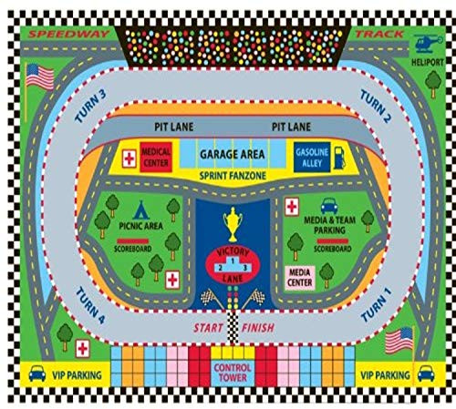 Fun Rugs Speedway Childrens Rug 39 in x 58 in MultiColored