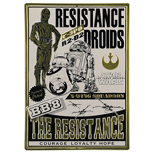 Star Wars Droids of The Resistance Featuring BB8 R2D2 and C3PO Embossed Metal Wall Art Sign  an Officially Licensed Product Great Addition to Add What You Love to Your HomeGarage Decor