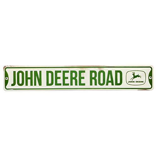 Open Road Brands John Deere Embossed Metal Street Sign Open Road Brands John Deere Embossed Metal Street Sign