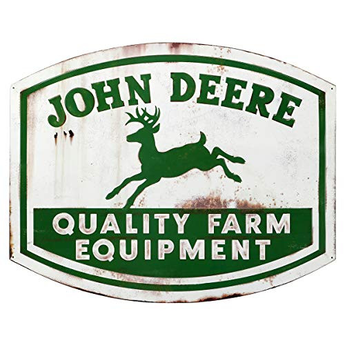 John Deere Quality Farm Equipment High Gloss Die Cut Metal Sign John Deere Quality Farm Equipment High Gloss Die Cut Metal Sign