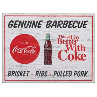 Open Road Brands CocaCola Barbecue Wood Wall D?r