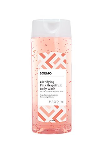 Amazon Brand  Solimo Clarifying Pink Grapefruit Body Wash Salicylic Acid Acne Treatment Dermatologist Tested 85 Fluid Ounce