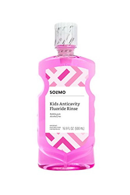 Amazon Brand  Solimo Kids Anticavity Fluoride Rinse Alcohol Free Bubble Gum 500mL 169 Fluid Ounces Pack of 1 Amazon Brand  Solimo Kids Anticavity Fluoride Rinse Alcohol Free Bubble Gum 500mL 169 Fluid Ounces Pack of 1