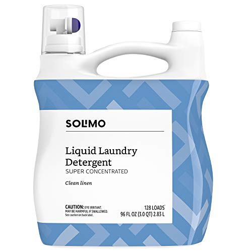 Amazon Brand  Solimo Concentrated Liquid Laundry Detergent Clean Linen 128 loads 96 Fl Oz