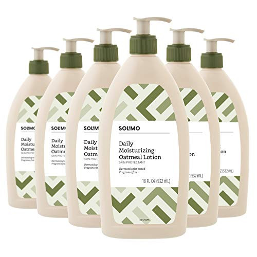 Amazon Brand  Solimo Daily Moisturizing Oatmeal Lotion Fragrance Free 18 Fluid Ounce Pack of 6