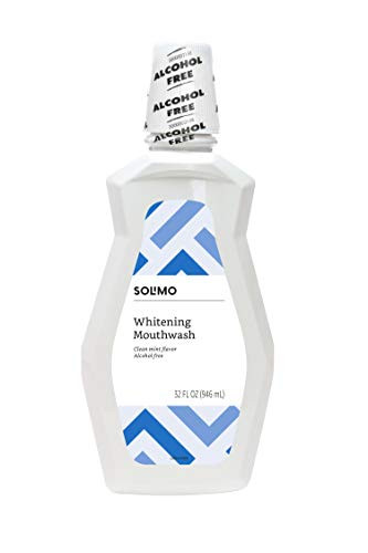 Amazon Brand  Solimo Whitening Mouthwash Alcohol Free Clean Mint 32 Fluid Ounces Pack of 1