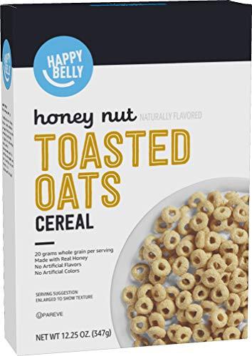 Amazon Brand  Happy Belly Honey Nut Toasted Oats Cereal 125 Ounce