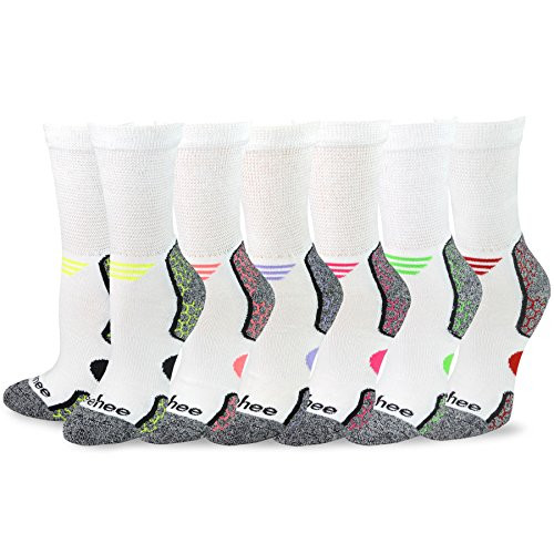 TeeHee Viscose from Bamboo Diabetic Sports Cushion Crew Socks 6Pack 911 Assorted