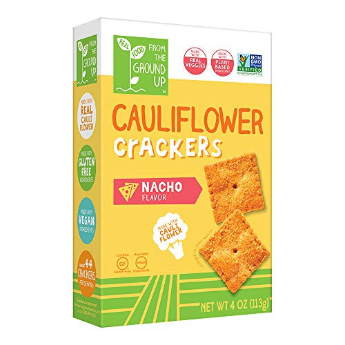 Real Food From the Ground Up Cauliflower Crackers  6 Pack Nacho Crackers