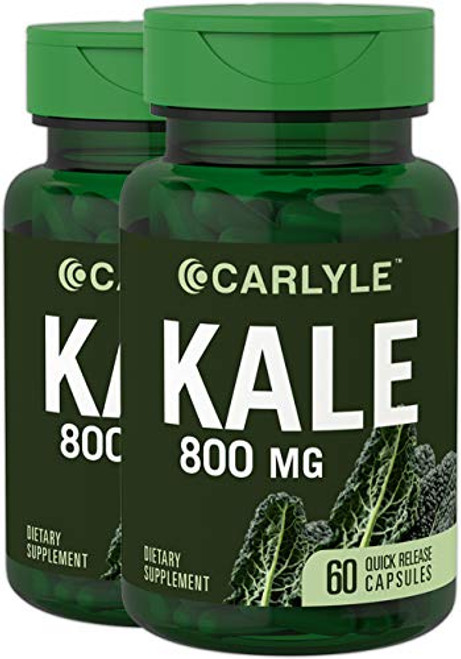 Carlyle Kale Extract 800mg 2 Bottles 60 Capsules Each NonGMO and Gluten Free Carlyle Kale Extract 800mg 2 Bottles 60 Capsules Each NonGMO and Gluten Free