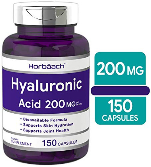 Hyaluronic Acid Capsules 200 mg 150 Count Supports Joint and Skin Hydration NonGMO Gluten Free Supplement by Horbaach Hyaluronic Acid Capsules 200 mg 150 Count Supports Joint and Skin Hydration NonGMO Gluten Free Supplement by Horbaach