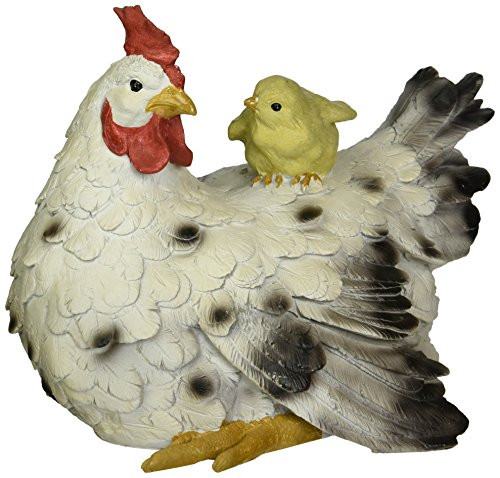 Design Toscano QM12506 Barnyard Mother Hen and Baby Chick StatueFull Color