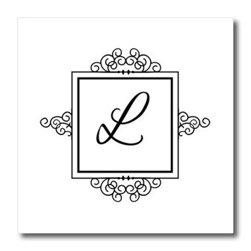 3dRose Initial Letter L Personal Monogrammed Fancy Black and White Typography Personalized-Iron on Heat Transfer, 10 by 10", for White Material (ht_154335_3) 3dRose Initial Letter L Personal Monogrammed Fancy Black and White Typography Personalized-Iron on Heat Transfer, 10 by 10", for White Material (ht_154335_3)