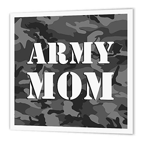 3dRose ht_15429_2 Army Mom Grey Camouflage Iron on Heat Transfer, 6 by 6", for White Material