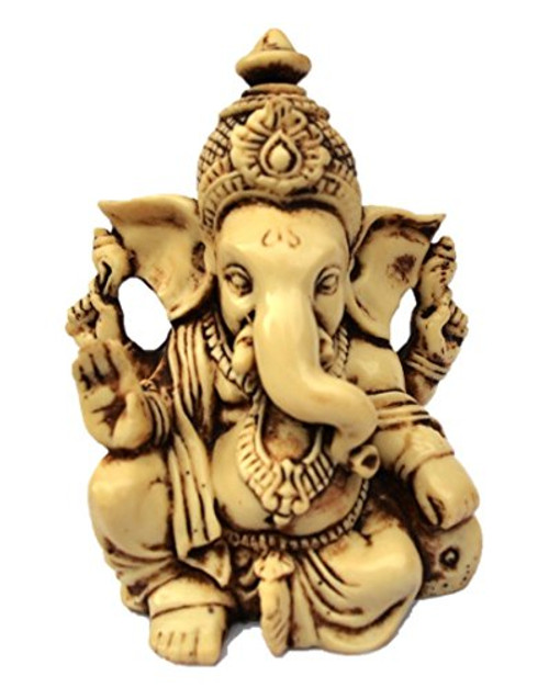 3.5 Lord Ganesh / Ganesha Statue Sculpted in Great Detail with Antique Finish  Ganesh Idol for Car / Home Decor / Mandir / Gift. Hindu God Idol.