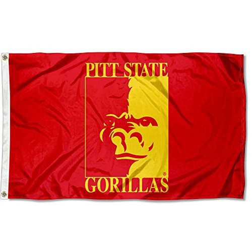 College Flags  Banners Co Pittsburg State Gorillas Crimson Square Flag