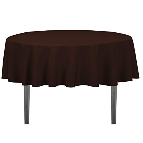 LinenTablecloth 70Inch Round Polyester Tablecloth Chocolate