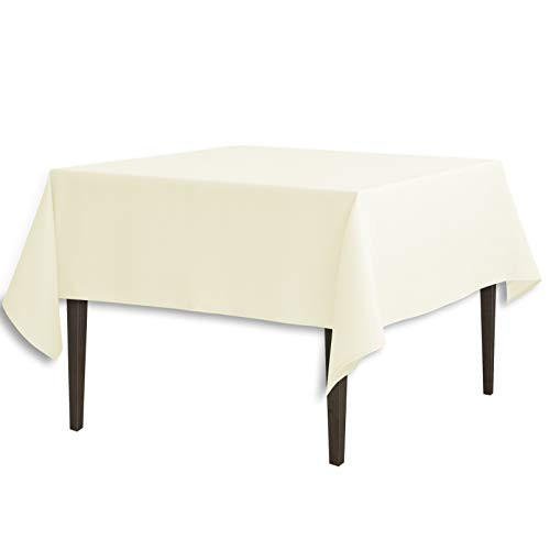 LinenTablecloth 70Inch Square Polyester Tablecloth Ivory