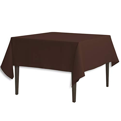 LinenTablecloth 85Inch Square Polyester Tablecloth Chocolate