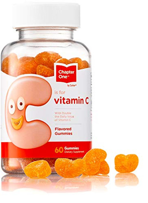 Chapter One Vitamin C Gummies Great Tasting Chewable Vitamin C for Kids Vitamin C Gummies for Kids and Adults Certified Kosher 60 Gummies
