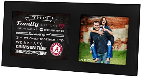 KH Sports Fan Black 16x8 Alabama Crimson Tide Family Cheer Single Collage Photo Frame