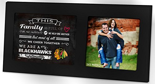 KH Sports Fan 16X8 Chicago Blackhawks Family Cheer Black Single NHL Photo Frame
