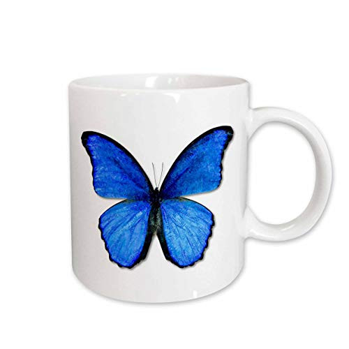 3dRose Photo Illustration Blue Butterfly Ceramic Mug 11Ounce