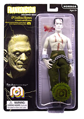 Mego Action Figures 8 Frankenstein  Bare Chested with Painted Stitches reconstructed with Different Body Parts Limited Edition Collectors Item