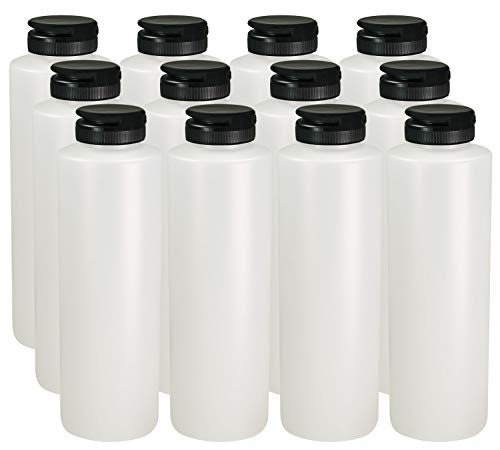 Pinnacle Mercantile Condiment Squeeze Bottles with Flip Top Hinged Black Cap 16 oz Set of 12 Perfect for Condiments Sauces Dressings BBQ Ketchup Made USA Pinnacle Mercantile Condiment Squeeze Bottles with Flip Top Hinged Black Cap 16 oz Set of 12 Perfect for Condiments Sauces Dressings BBQ Ketchup Made USA