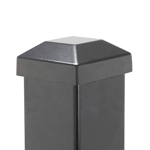 Post Cap for 2 square x 2 square Aluminum Fence Post  Black Single Pack