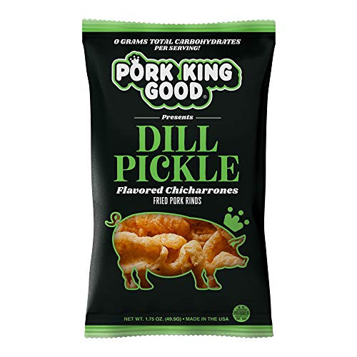 Pork King Good Dill Pickle Pork Rinds Chicharrones 4 Pack Keto Snacks