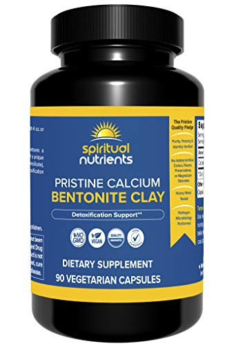 Spiritual Nutrients Pristine Calcium Bentonite Clay  Whole Body Detoxification Featuring Calcium Aluminosilicate  NonGMO Vegan  90 Capsules