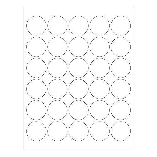 ChromaLabel 112 Inch Round Printable Labels Compatible with Laser and Inkjet Printers 750 Pack 25 Sheets White