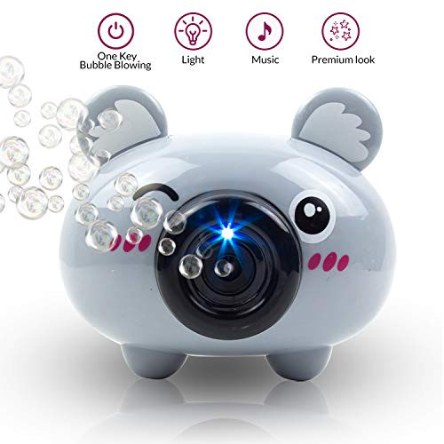 Toysery Bubble Machine Automatic Bubble Blower Machine with Bubble Solution Flashing Lights and Sound Portable Bubble Maker Blaster Toy for Kids Baby Toddlers Perfect for Indoor Outdoor  Koala