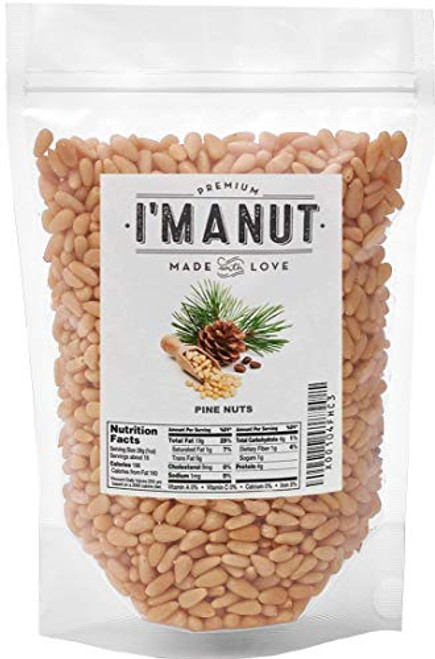 Raw Pine Nuts 1 LB Whole and Natural NO PPO Steam Pasteurized  Great for Pesto Salads or Roasting By IM A NUT