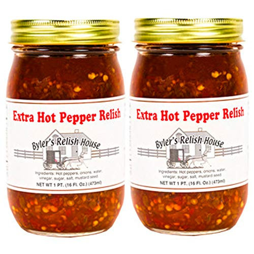 Bylers Relish House Extra Hot Pepper Relish 16oz pack of 2