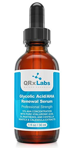 Glycolic AcidAHA 15 Renewal Serum  Intensive Brightening Smoothing Exfoliating Serum for Night or Day  Fine Lines and Wrinkles Treatment  1 fl oz bottle